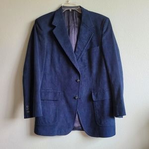 Vintage Nordstrom Jewel Tone Blue Suede Leather Blazer